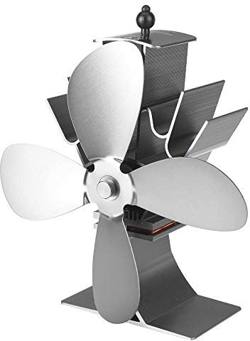 HPTHLY Fireplace 4 Blades Heat Powered Stove Fan Log Wood Burner Quiet Home Fireplace Fan Efficient Heat Distribution