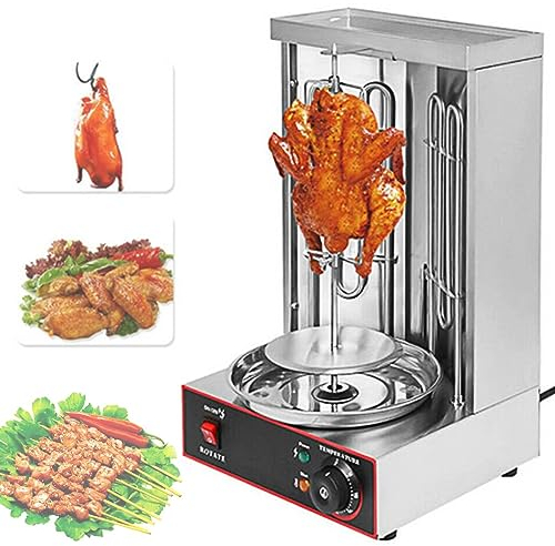 XNZJHPP BBQ Meat Machine,Vertical Kebab Doner Meat Grill,Stainless Steel Gas Broilers Home Rotisserie Oven,with Temperature Adjustment Switch