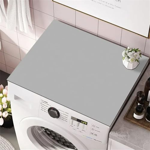 Highdi Housse de Protection pour Machine à Laver Top, Série de Couleurs Unies, Coussin de Machine à Laver Antidérapant, Housse de Machine à Laver pour Sèche-Linge, Machine à Laver (Gris,40x60cm)