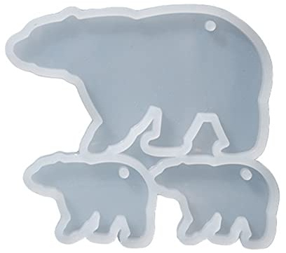 WLNEXT Silikonform mit Eisbär-Eule, mit Loch, Schlüsselanhänger, Anhänger, handgefertigte Form, Valentinstag, Geburtstag, Geschenk, Schmuck