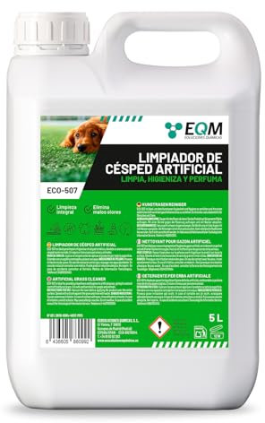 EQM - ECO-507 - Limpiador e Higienizante de Césped Artificial - 5L - Limpia, Higieniza y Perfuma - Formato ahorro, larga duración - No tóxico