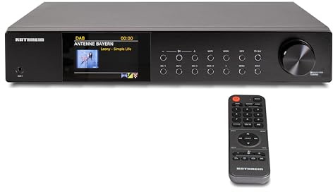KATHREIN Internetradio DAB+ 43 Tune mit DAB+ und UKW-Empfang zur Erweiterung Einer HiFi Anlage, 2,4 GHz WLAN, Bluetooth, SpotifyConnect, Musik Streaming per UPnP | 4″ Farbdisplay, Streamingdienste Amazon Music, Spotify, Deezer, Bluetooth Audio Streaming, LAN/WLAN