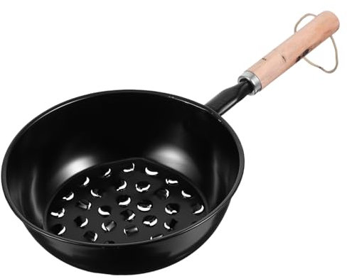 TOBBOMEY Potente Accenditore Ciminiera Per Barbecue Braciere Portatile Con Manico Legno Per Camping e Grigliate All Aperto