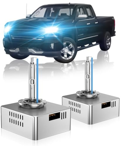 TOPLYGS D5S HID Xenon Headlight Bulb Fit for Chevy 2016 2017 2018 Silverado 1500 LT LTZ LS WT 2018 2019 2020 2021 Equinox, 8000K Bright Blue, 35W OEM High Low Beam Xenon Lights, Pack of 2