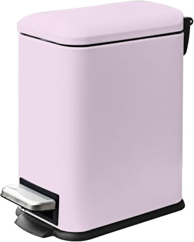 JM・YIPENG Bathroom Bin, Small Pedal Bin, Pink Bin for Bathroom, Bedroom Bin