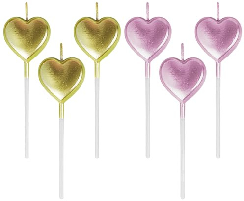 KSBBHDS 6 Pezzi di Candele d'Amore, Candele di Compleanno Carine, Decorazioni per Torte, Decorazioni per Torte, Forniture per Feste di Compleanno.