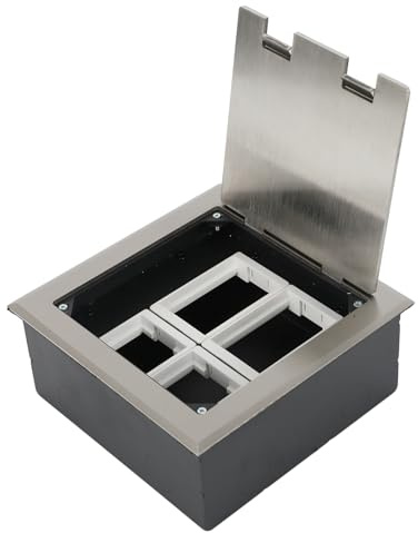 Prise de sol en acier inoxydable pour réservoir de sol, prise encastrable, boîte de prise encastrée au sol, inserts optionnels à monter soi-même, 2/4/6 compartiments, prises au niveau du sol (4