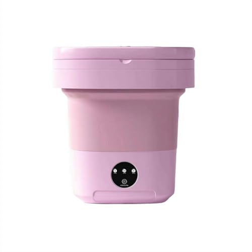 LZYWOD Petite machine à laver de voyage portable de 8 L, mini laveuse pliable avec essorage pour camping et voyage, linge économe en énergie pour sous-vêtements, vêtements de bébé et chaussettes (rose