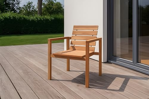 SAM Gartensessel Freetown | Teakholz massiv | 60 x 63 x 95 cm | wetterfester & pflegeleichter Gartenstuhl | Outdoor-Sessel für Garten, Terrasse & Balkon