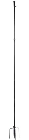 HUSHUI 10ft Stainless Steel Ground Flag Pole with 5 Prong Base, Sturdy, Adjustable Height, 360° Rotate Flagpole Ring, Outdoor Flagpole Kit for Garden Yard, Easy to Setup