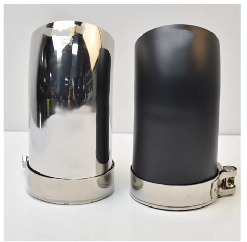 Silenziatore Punta Scarico 1 Pezzo Auto Nero Opaco Scarico 3 Pollici Silenziatore Punta Argento 45 Gradi Piegatura 76 Mm Tubo Finale Auto Tailpipe(Silver)