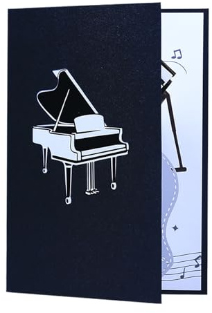 Carta 3D Creativa - Biglietto Di Auguri Di Pianoforte, Strumento Musicale