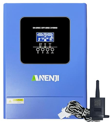 Aninerel 6200W Solar Hybrid Wechselrichter 48VDC zu 230VAC Reiner Sinus Wechselrichter bis zu 12 Geräte parallel, Max.120A Batterieladung Kann Strom in Das Netz Einspeisen,mit WiFi-Modul