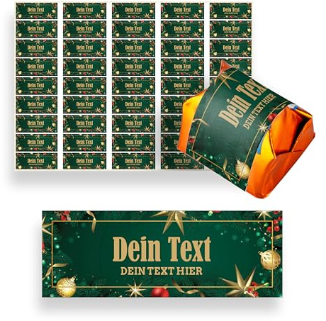 Pralinenaufkleber selbst gestalten – 45 Küsschen Pralinen Aufkleber personalisiert mit Text – Gastgeschenke an Hochzeit, Geburtstag – (Motiv 7)