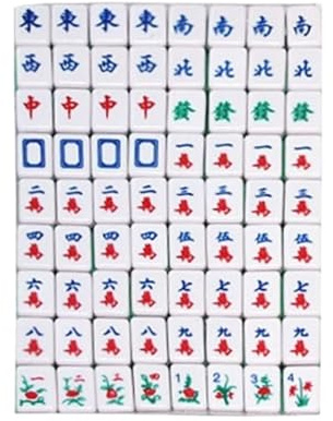Mahjong-set， Mahjongset Bärbart 144 Bord Traditionellt Spel Rese Mahjongplattor(Grün)