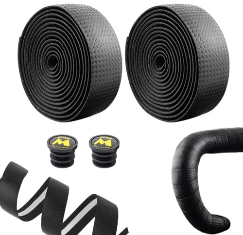 WUFKOP 2 Rotoli Nastro Manubrio Bici, PU Antiscivolo con Effetto Carbonio, Adesivo e Confortevole, per Bici da Corsa, Gravel e Mountain Bike