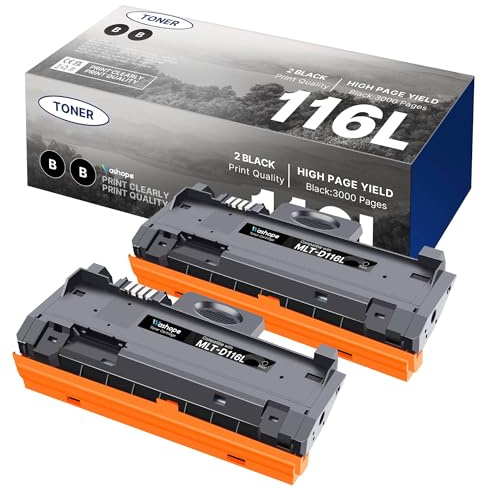 MLT-D116L Toner Kompatibel für Samsung 116L Toner Xpress M2675FN Schwarz | für M2835DW M2885FW M2875FD M2825DW M2625D M2875FW M2825ND M2675 M2875 M2825 116S MLT-D116S (2 Schwarz)