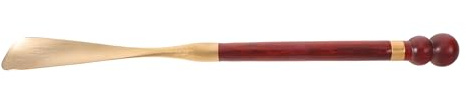 HONITANO Chausse-Pied Bois 35 CM Tête en Laiton Outil Portable pour Enfiler Chaussures Dispositif Antidérapant pour Seniors et Voyageurs Embauchoir Pratique et Robuste