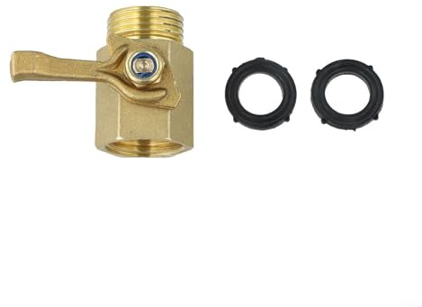 Brass Garden Tap Connector 3/4 Inch Hose Stopcock Outdoor Water Shut Off Valve Full Bore Ball Valve Fitting GHT Threaded Pipe Heavy Duty Irrigation Leak Proof
