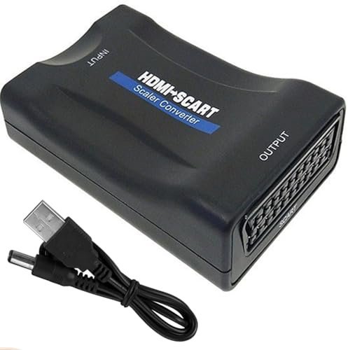 GERUI HDMI auf SCART Konverter - 720/1080P Switcher für Video und Audio | unterstützt PAL/NTSC, für Sky HD Blu-ray DVD HDTV TV PS3, Unterstützt PAL/NTSC-Formate