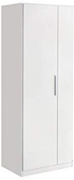 Rauch Möbel MINOSA, Garderobenschrank, Farbe Weiß, Breite 69 cm | Schrank, Kleiderschrank, 1-türig, mit 1 ausziehbaren Kleiderbügelhalter und 2 Einlegeböden, für Schlafzimmer, Garderobe, Flur
