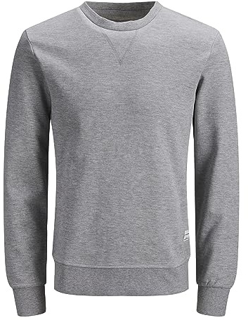Jack & Jones Homme Jjebasic Sweat Crew Neck Noos.. Maillot de survtement, Gris Clair Chiné, L EU