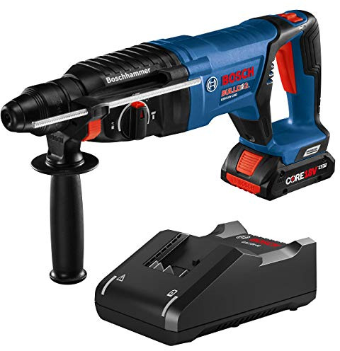 Bosch 18V EC Brushless SDS-Plus Bulldog 1-Inch Rotary Hammer Kit with CORE18V 4 Ah Advanced Power Battery with KickBack Control (Renewed)