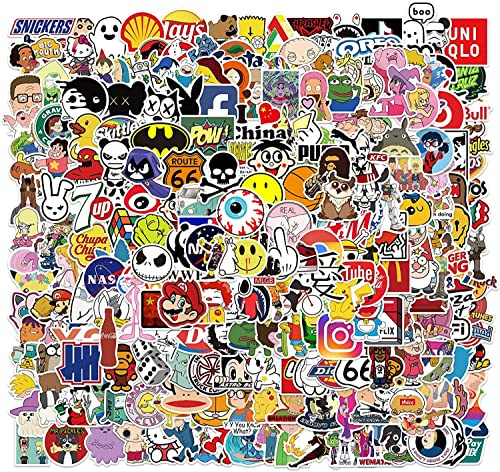 FOCRI Street Fashion Packs | 300PCS Trendy Cool Stickers for Adults & Teens - Vinyl Waterproof Graffiti Stickers for Skateboard, Guitar, Laptop, Snowboard