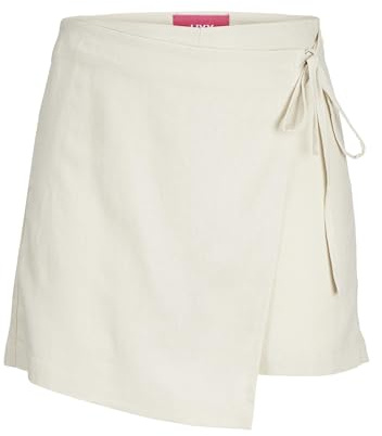 Jack & Jones Jxmary Linen HW Skort PNT, Beige, XS