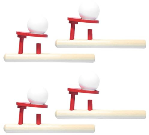 Abaodam 4-teiliges Blasrohr Spielzeug für Kinder: Holz-Kunststoff-Kugeltropfen, Atemball, Kinderspielzeug, Spaß beim Blasen, für Kleinkinder