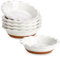 MALACASA Série TARA, 6 Pièces Moules à Tarte en Porcelaine de 360ml, Plat à Tarte en Céramique 168mm, Assiette à Tarte Ronde pour Quiches, Gâteaux, Brownies, Lasagnes