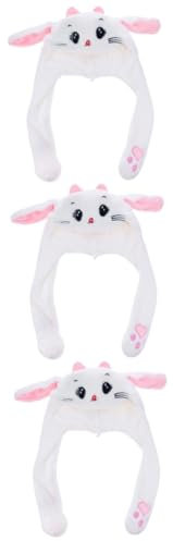 ibasenice 3stücke Ears Moving Hut Für Cosplay Und Partys Lustige Tierohren Mütze Warm Und Gemütlich Für Fotos Und Feste Schöne Geschenkidee Für Freunde Und Familie