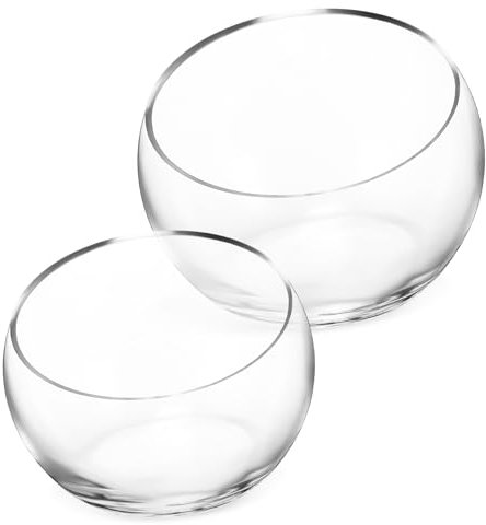 SUPVOX 2pièces Pots De Fleurs Verre Transparent Demi-Ronds pour Plantes Intérieur Pots Succulents avec Ouvertures Biseautées Support Polyvalent pour Hydroponie Et Décoration Maison