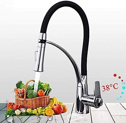 kitchen taps kitchen tap faucet thermostat kitchen faucet pull down sprayer 360 rotation bathroom kitchen mixer brass black rubber hot and cold taps Faucet