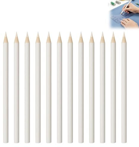 Musiook Chalk Pencil, Tailors Chalk Pencil, Clothing Chalks, Chalks for Marking Fabric, 12Pcs Water Soluble Sewing Pen for Sewing Quilting Dressmaking