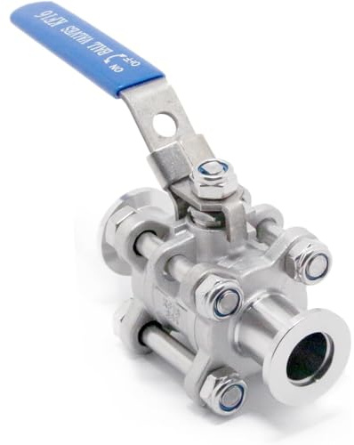 Yidubid Vanne À Bille À Vide Acier Inoxydable 304 Vanne À Bride Haute Pression Vanne À Bille Rapide avec Dispositif De Verrouillage Et Poignée BleueSilver,KF16