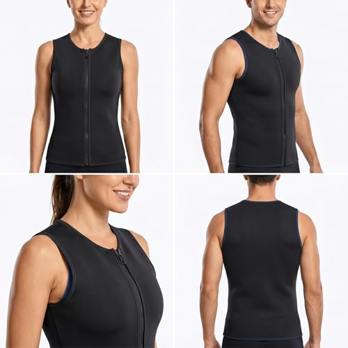 doorslay Muta da uomo, senza maniche, 2 mm, in neoprene, termica, per sport acquatici, kayak, nuoto, surf, snorkeling, immersioni, con cerniera (XXL)