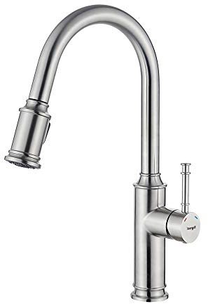 Ibergrif - Küchenarmatur mit ausziehbare Brause, Spültischbatterie, Küche Wasserhahn, Edelstahl