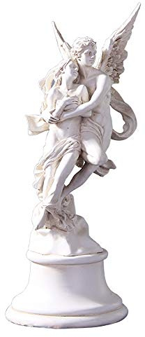 HJGHY Amor und Psyche Statue, Griechisch-Römische Mythologie Liebhaber Statue Home Decorations Geschenk für Wohnzimmer,Weiß,36x14cm