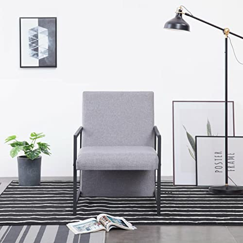 MOONAIRY Armlehnsessel, Sessel Wohnzimmer, Lesesessel, Stillsessel, TV Relaxsessel, Hellgrau Stoff