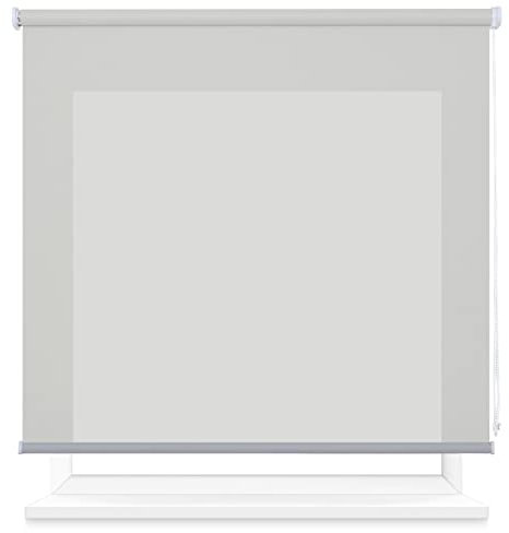 Estor Enrollable Translúcido 120 x180cm (Ancho x Largo), Estor Semiopaco, Medida de la Tela 117 x175cm ( Gris claro )