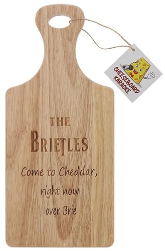 Cheeseboard Karaoke The Brietles - Premium Wooden Cheese Board for Display and Serving - Elegant, Durable Wooden Boards