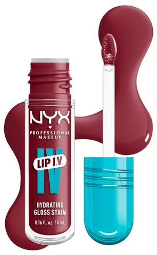 NYX Professional Makeup Lip Gloss and Lip Stain, Lip IV Hydrating Gloss Stain, Up to 12 Hour Hydration, High Pigment, Wet Shine Finish, Shade: Bubblegum Burst