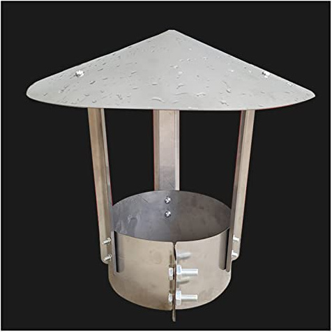 Fumaiolo a cappello, Cappello per camino ventilato, con tetto rotondo, antipioggia, superiore, tappo di scarico rotondo, resistente alle intemperie, ricambio per camino esterno, per cucina di casa co