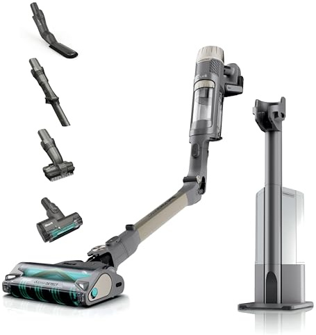 Shark PowerDetect Clean & Empty Aspirateur Balai sans Fil spécial Poils d’Animaux, Autonomie 70 Min, Système Anti-allergènes, Base autovidante 45 Jours, Anti-emmêlement, Javagrau IP3257EUT