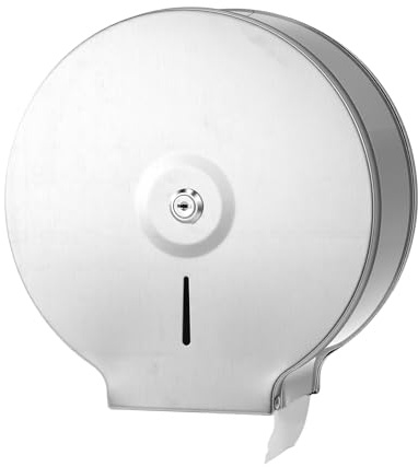 Lockable Toilet Roll Dispenser 10 Inch Roll, Stainless Steel Towel Dispenser, Commercial Jumbo Toilet Paper Dispenser, Wall Mount Single Roll Toilet Paper Holder with Key Lock