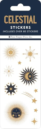 Celestial Sticker Set (6 Different Sheets of Stickers!), 2 1/2 x 7 1/8