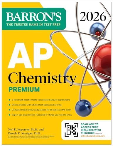 AP Chemistry Premium, 2026: Prep Book with 6 Practice Tests + Comprehensive Review + Online Practice (Barron's AP Prep)