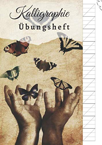 Kalligraphie Übungsheft: DIN A4 | 110 Seiten | Schönschreiben Handlettering Übungspapier Schreibschrift