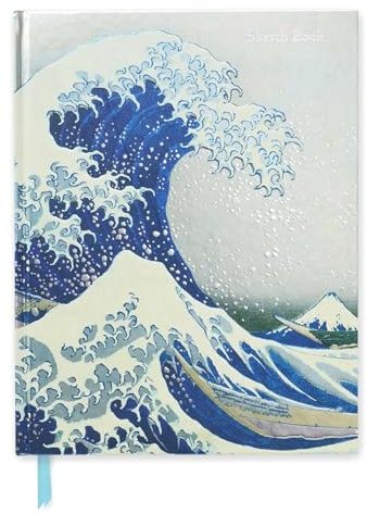 Premium Skizzenbuch: Katsushika Hokusai, Die große Welle: Unser hochwertiges Blankbook mit festem, künstlerisch geprägtem Einband im Format 28 cm x 21,6 cm
